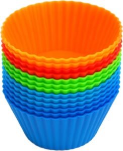 12 Cupcake Cases, Reusable Silicone Muffin Cupcake Molds