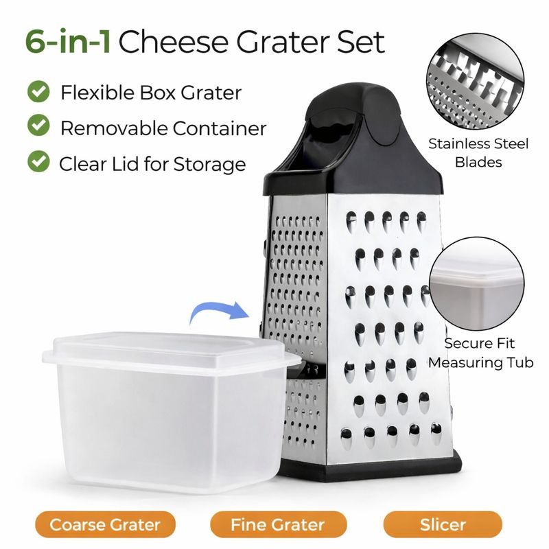 6-in-1 cheese and vegetable grater