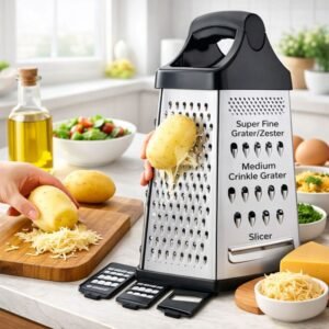 DTDF 6-in-1 Multi-Purpose Grater – Vegetable, Fruit & Cheese Grater with Coarse, Medium, Fine