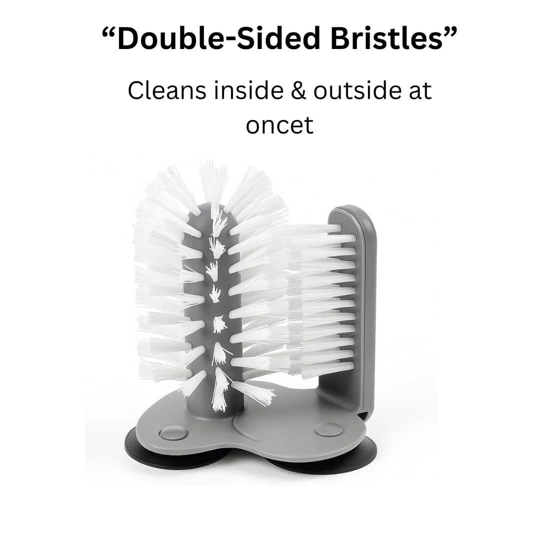 Glass Cup Brush Cleaner with 3 Suction base